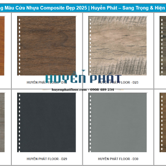 Bảng Màu Cửa Nhựa Composite